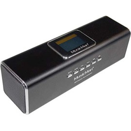 MusicMan TXX3547 MA Soundstation Stereo-Loudspeaker with Integrated Rechargeable Battery and LCD Display (MP3 Player, Radio, MicroSD card slot, USB slot) - Black