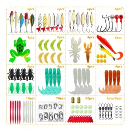 181 Pcs Kit De Cebos De Señuelos De Pesca Lure Profesional