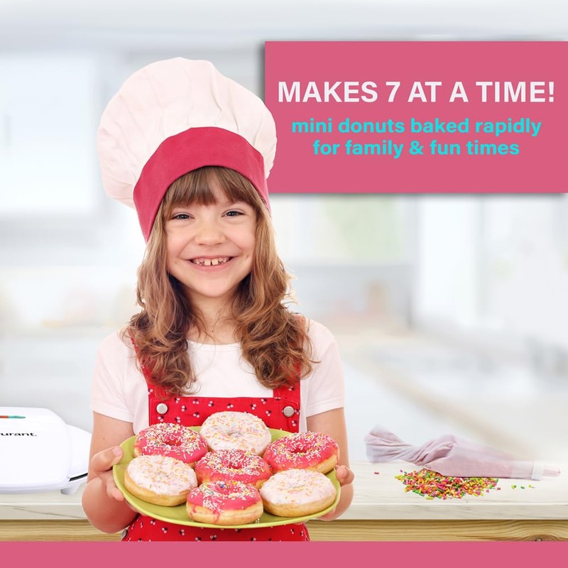 Courant Mini Donut Maker Machine for Holiday, Kid-Friendly, Breakfast or