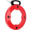 JAPCHET 1/8 Inch x 200 Ft Fish Tape, Electrical Fish Tape Steel Wire Puller with High-impact Plastic Case and Double Loop Tip, for Electric or Communication Wire Puller, Red