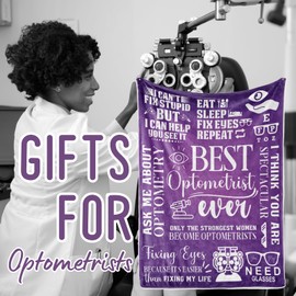Optometry Gifts for Women Optometrists, Best Optometrist Ever, Cozy Super Soft Plush Flannel Throw Blanket for All Seasons