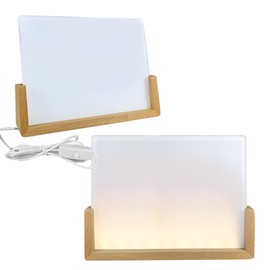 SYWAN Sublimation Night Lights Blank, 2 Pack Wood LED Acrylic Photo Frame 6 x 4 with Warm Light Sublimation Picture Frame Wood Stand Light for Heat Press Machine Printing
