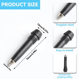 4Pcs Wear Resistant Walking Pole Metal Tips Strong Trekking Pole Tip Durable Stable Steel Trekking Pole Replacement Tips for Walking Poles Hiking Sticks