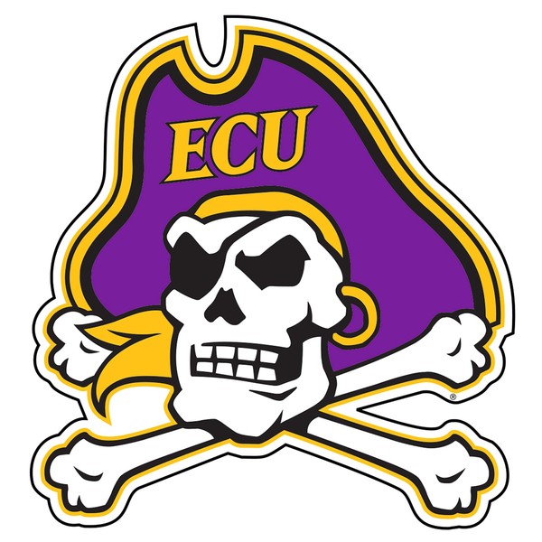 Craftique East Carolina Pirates Decal (ECU Pirate Man Decal (4",6",12"), 6 in)