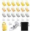 SANNIX 60-Piece Round Flat Back Earring Set: Non-Pierced Clip-On Earring