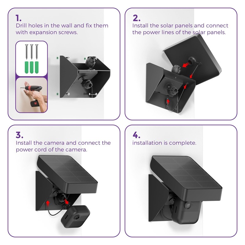 Solar Panel Charger Mount for Blink Outdoor Cameras – Compatible