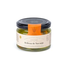 Triana Olivas by Don Gastronom. Gordal Olives from Seville stuffed with Orange. 280g (9.88oz)
