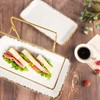 LIUYWYHCF Three-Tier Ceramic Plate Rack - Foldable Gold Plate Rack