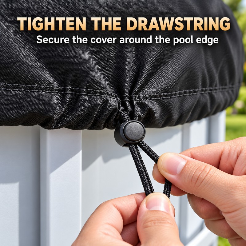 4 Ft Round 210D Waterproof Above Ground Pool Cover with