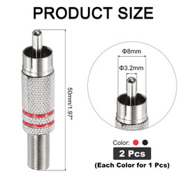 sourcing map 2Pcs RCA to Speaker Wire Connector, RCA Solder Male Silver Plated Stereo Audio Connector Adapter 5.7MM Jack Plug