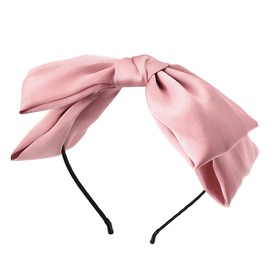 Tofwaol Bow Headband Pink Silk Satin Headbands for Women Christmas Bowknot Head Band for Girls Big Bow Hair Bands Ribbon Hair Hoop French Bow Headband Headwear