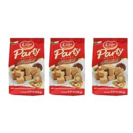 Gastone Lago Party Wafers With Hazelnut Cream Filling 8.82 oz, 250g (Pack of 3)