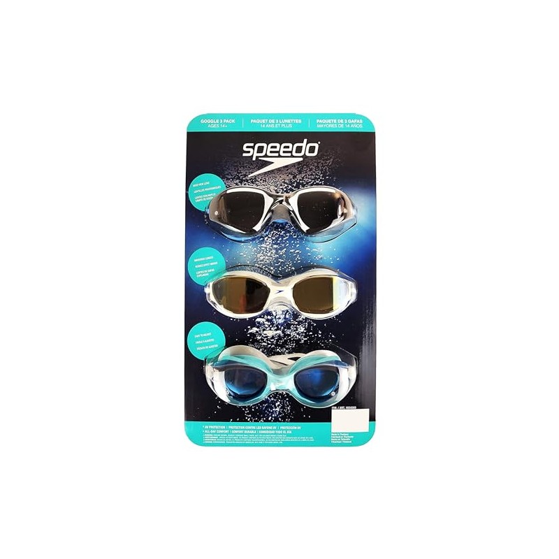 Speedo - Adult Swim Goggles, 3 Pack