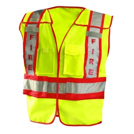 OccuNomix LUX-PSF-YXL/2 Public Safety Fire Vest, XL/2X-Large, Yellow/Red