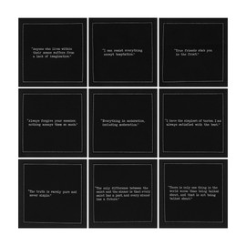 Five Star Oscar Wilde Quote Napkins - Black Cotton Cloth Napkins, 4.5" x 4.5" (50 Pack) for Parties, Events, Weddings, Birthdays