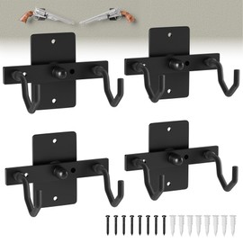 Pistol Wall Mount Rack - Adjustable Handgun Display Holder Fits Most Pistol and Revolver, Rubber-Wraped Wall Mount Pistol Holder, Pistol Display Rack, Gun Display Wall Mount, Revolver Stand, 4 Pcs