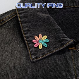 Herxion Inspirational Flower Enamel Pins for Backpacks, Cute Motivational Novelty Lapel Pin for Men, Women, Girls, Boys. Durable Hat Pins For Lanyard, Bags, Caps, Clothes, Backpack