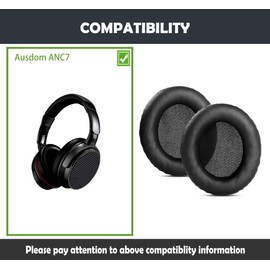 HTINDUSTRY Replacement Earpads Cushion Compatible with Ausdom ANC7 Wireless Bluetooth Headphone Ear Pads with Softer Protein Leather/Memory Foam