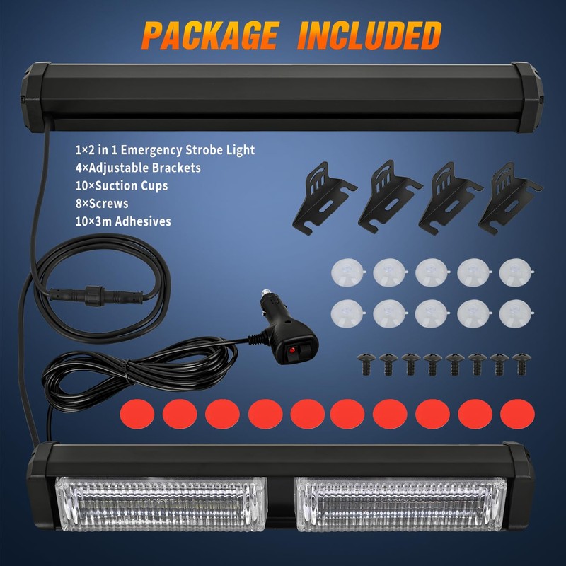 Nilight 40LED Amber Emergency Strobe Traffic Advisor Light Bar with