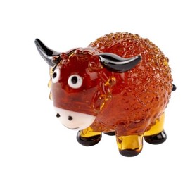 Miniature Bobby Glass Scottish Highland Cow Ornament