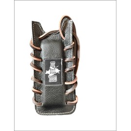 EPT Bull Ropes Leather Mutton & Calf & Mini Bull Colored Leather Padded Single Knuckle Bull Rope Pad (Black)