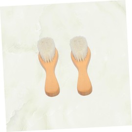 Kisangel 2pcs Hair Brush with Wooden Handle Gentle Scalp Massager for Newborns Safe and Comfortable Hair Cleaning Tool for Showers and Bath