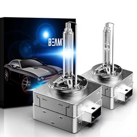 BEAMTECH D1S HID Headlight Bulbs,High Low Beam Xenon Replacement Bulb 35W 6000K Diamond White (Pack of 2)