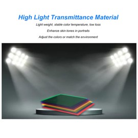 Wisoqu Filtro de Gel de Corrección de Color para Luces LED Estroboscópicas de Estudio, Mejora los Tonos de Piel, Ajusta los Colores, Cuadrado de 30 X 30 Cm, Aplicación Múltiple (8PCS)