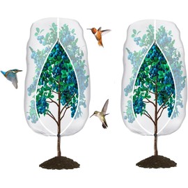 Fruit Tree Netting with Zipper & Drawstring - 8'x8' Garden Plant Net Pest Barrier to Prevent Cicadas Bird Squirrel Deer - Bug Protection for Blueberry Tomato with Fine Mesh Insect Cover(2 Pack)