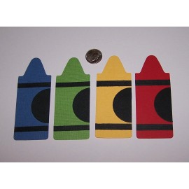 4 Piece Crayon Set Scrapbooking Paper Die Cut Embellishments