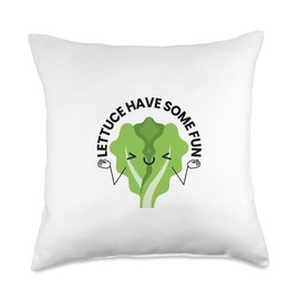 Lettuce Have Some Fun - Romaine, Vegetable | Funny Lettuce Throw Pillow