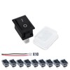 Innfeeltech 10 Pcs Black Mini Rocker Switch Black KCD1-101 2