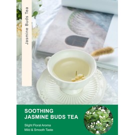TeeLux Jasmine Tea Loose Leaf, Natural Jasmine Buds, Edible Dried Flowers for Tea, Baking, Caffeine Free, 3.5oz/100g