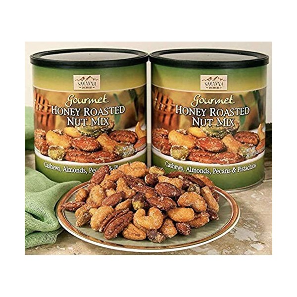 2 Pack Savanna Orchards Gourmet Honey Roasted Nut Mix 30 oz. Can