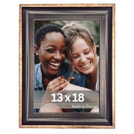 VictoR Vintage Picture Frame Pablo Black Gold 13 x 18 cm - Strip 35 x 25 mm - Shatterproof Acrylic Glass - Elegant Photo Frame 13 x 18 cm