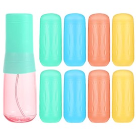 8Pcs Silicone Bottle Covers for Travel, Leak-Proof Elastic Sleeves Travel Essential for Women Men, Travel Toiletries for Most Size Shampoo Wash Body Bottles