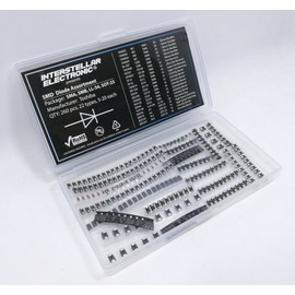 SMD Diodes Assortment 260 pcs, SOT-23 LL-34 SMA SMB, 1N4001, 1N4002, 1N4004, 1n4007, RL-207, 1N5408, FR107, UF4007, SF14, SF18, 1N5819, SR1100 SR240, SR2100, 1N5822, SR3100, SR540, 1N4148, BAV70