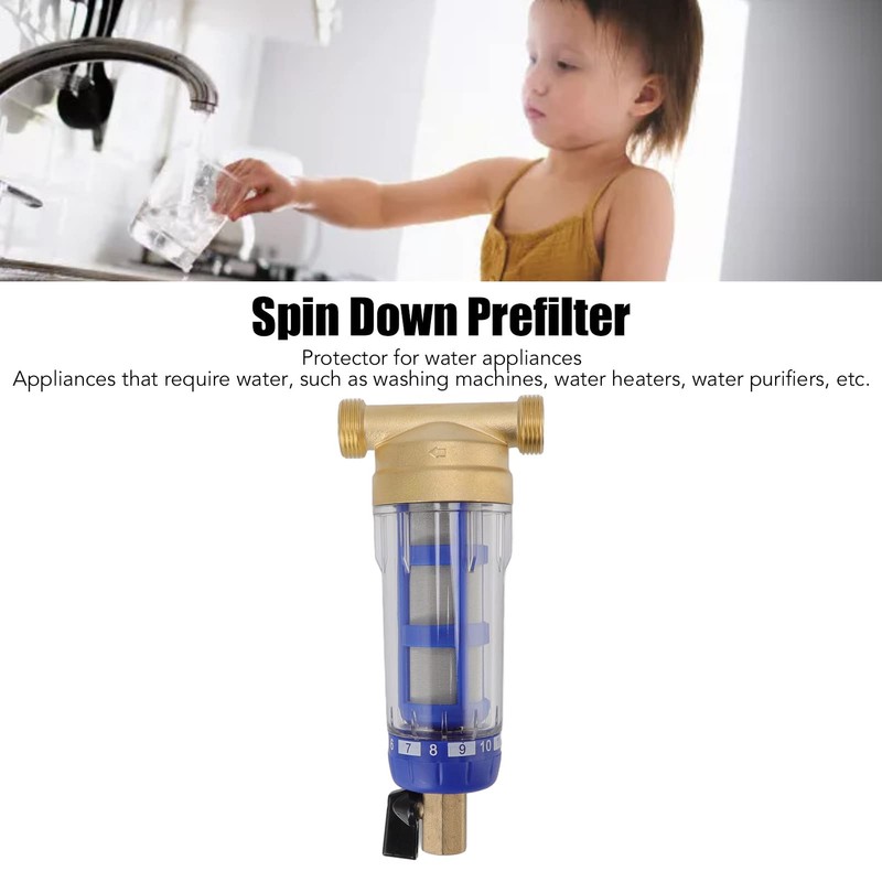 House Spin Down Sediment Water Filter,Reusable Whole House Sediment Water