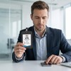 3 PCS Id Badge Holder with Double-Sided Clear Windows, Vertical