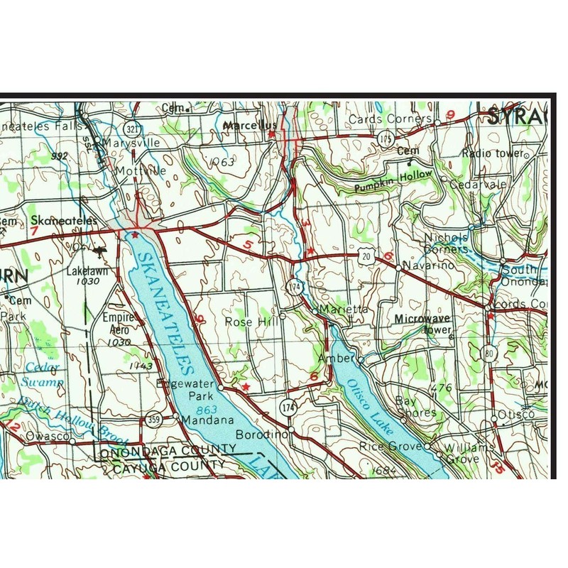 Large Finger Lakes - 1978 Old Topographical Map USGS 30x60