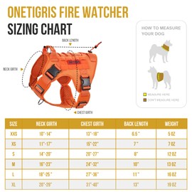 OneTigris Tactical Dog Harness Vest,No-Pull Service Dog Vest with Hook & Loop Panels,Adjustable Dog Vest Harness for Walking Hiking Training(Orange,M)