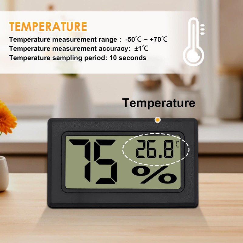 Reptile Thermometer Hygrometer, Digital hygrometer thermometer Gauge with Probe for