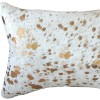 Homeroots 12" X 20" NATURAL & GOLD Cowhide Throw Pillow