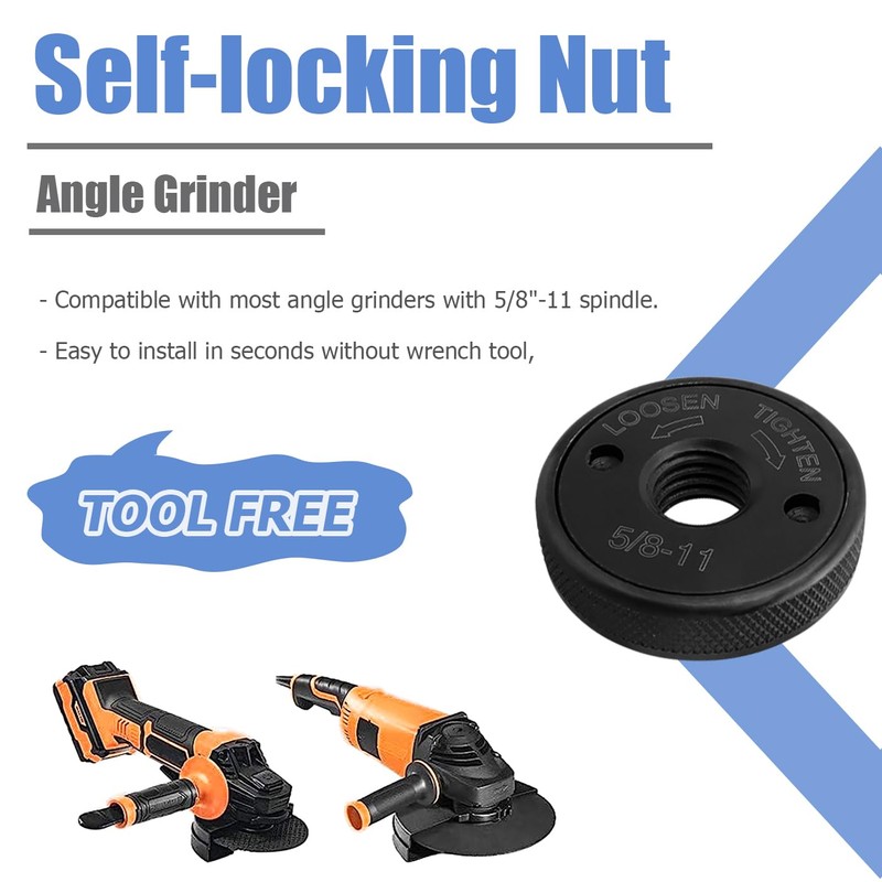 Mesee 5/8-11 Inch Thread Quick Release Angle Grinder Flange Nut