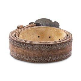 Men's Costume Belt Eagle with Embroidery Genuine Leather Costume Belt for Lederhosen with Eagle Crest, hazelnut