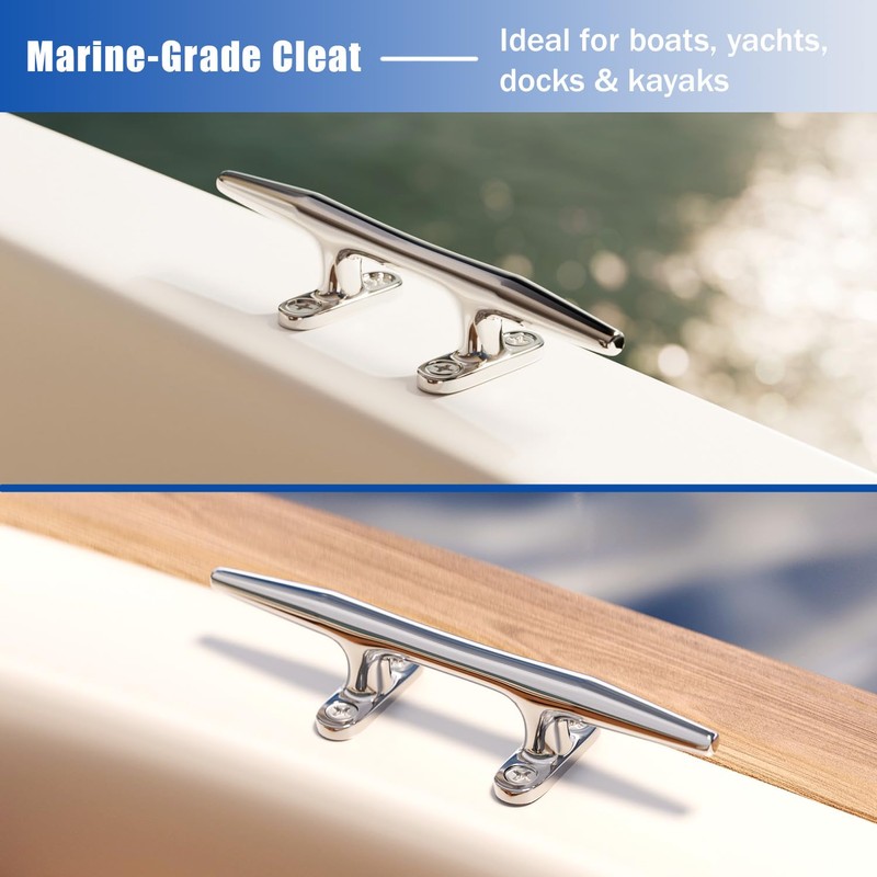 METRAXION Boat Cleat,4 Pack 8 inch Marine Grade 316 Stainless