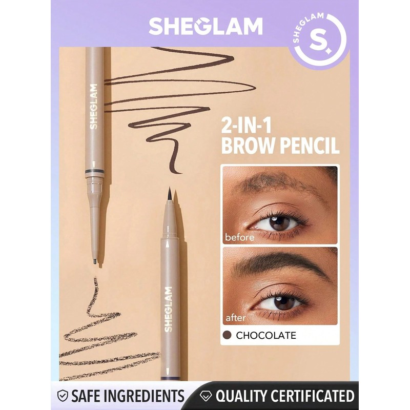 SHEGLAM Dual-Sided Eyebrow Pencils Cream Waterproof Long Lasting Eye brow