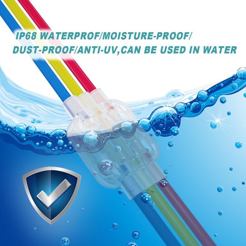Waterproof Wire Connectors Quick Inserted IP68 Moisture Guard Weatherproof Single-core