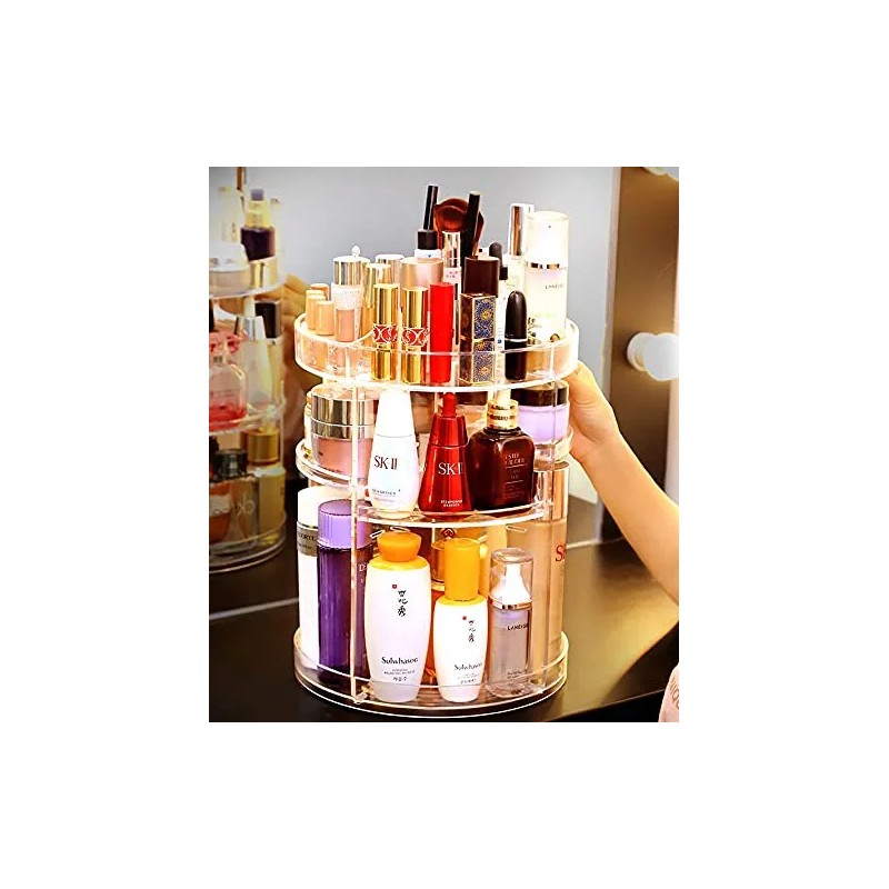 GYBOOM Organizador De Maquillaje Ajustable Transparente Que Gira 36