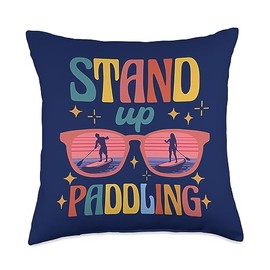 SUP Stand-Up Paddle Board Surfing Gifts Shirts SUP Stand-Up Paddle Surf Board Supboard Paddleboard Throw Pillow, 18x18, Multicolor